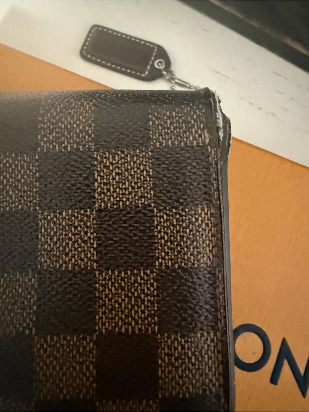 Louis Vuitton Damier Ebene Sarah long wallet AUTHENTICATION done